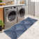 Saminah Washable Abstract Machine Woven Polyester Area Rug in Blue