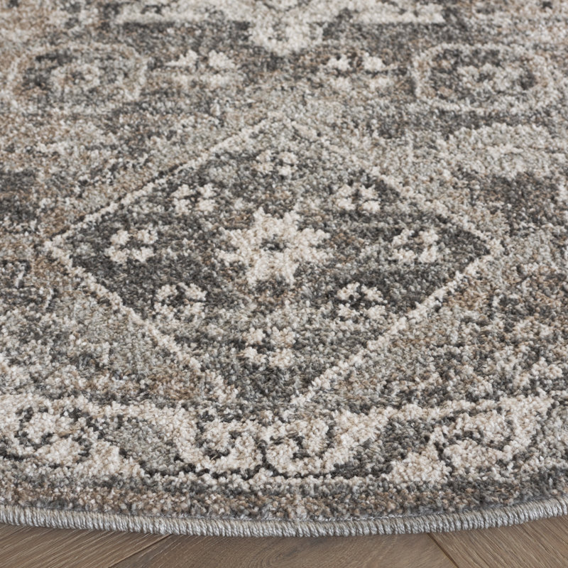 Kolbyn Vintage Tabriz Performance Oriental Rug, Round 6'7"