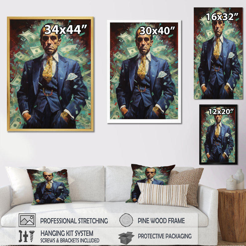 Iconic Pop Art I - reproduction sur toile, Cadre flottant noir, H 32 po x l 16 po x P 1 po