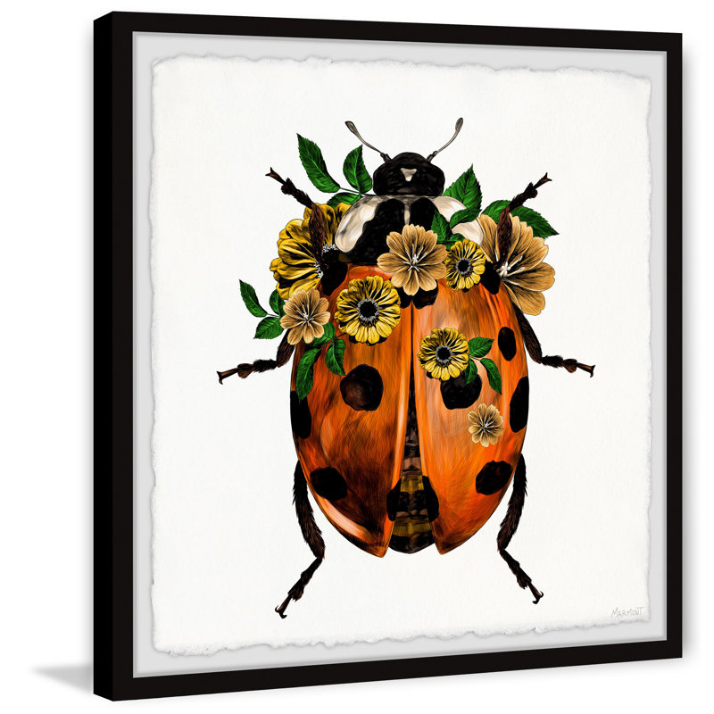 Sunflower Beetle - Single Picture Frame Print, 30cm H x 30cm W x 3.81cm D