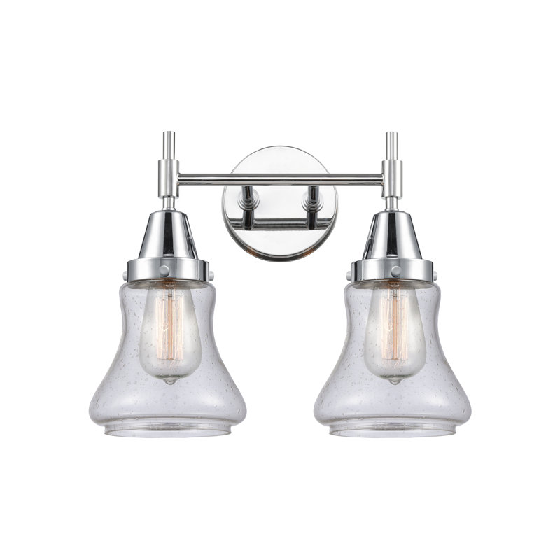 Éclairage pour meuble-lavabo à 2 lumières à intensité variable Gayle, Grainé, Ampoule DEL rétro 4 watts, Chrome poli