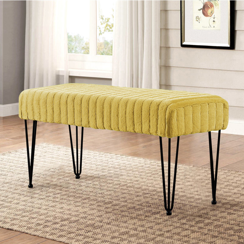 Dugan Upholstered Ottoman, Jojoba Yellow 