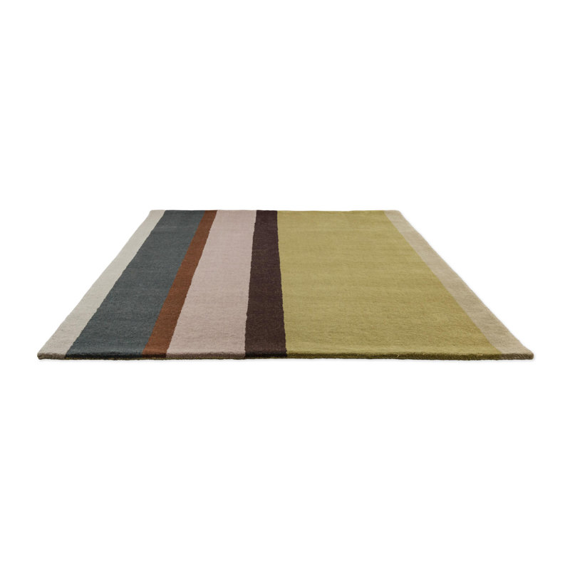 Hand Tufted Wool Striped Area Rug in Retro, Rectangle 6'7" x 9'2"