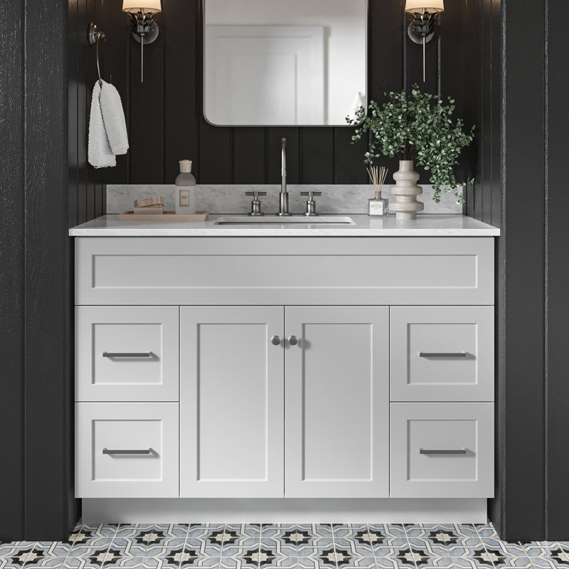 Ensemble de meuble-lavabo simple 49 po Partham, gris