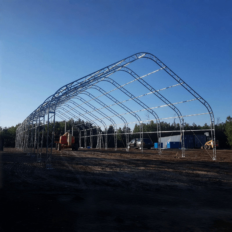 Abri de rangement à double treillis l 30 pi x P 40 pi, PVC 23 oz, structure en acier galvanisé robuste, 23oz PVC