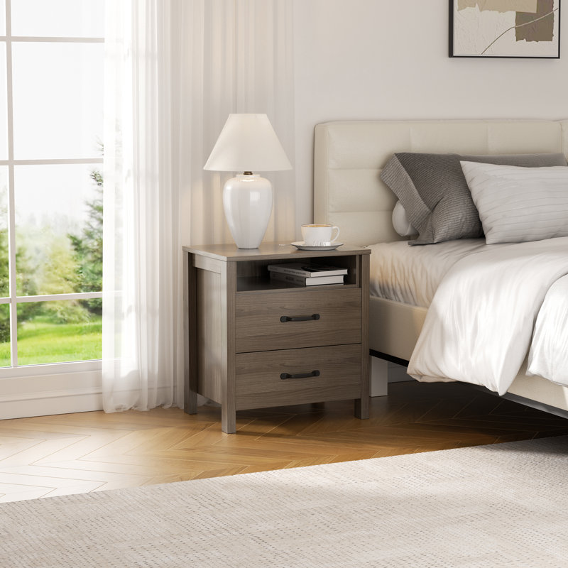 No More Bedside Clutter—This Drawer Nightstand Does It All, Coffee