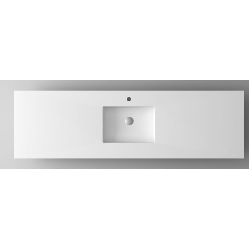 Plateau de meuble-lavabo simple 66 po, Blanc mat
