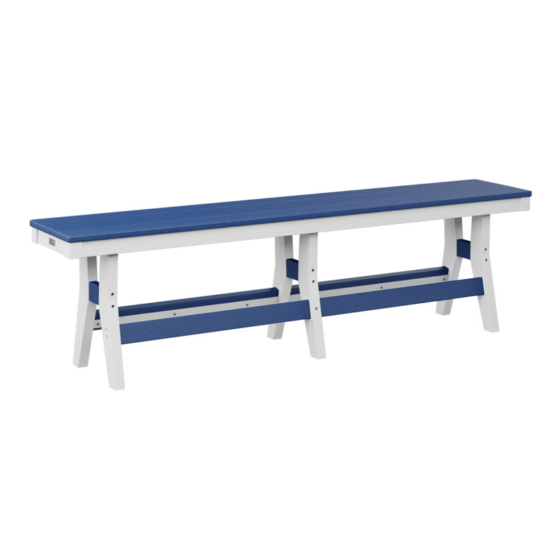 Banc berlinois berlinois Berlin, Bleu pacifique / Blanc, H 18 po x l 66 po x P 12,5 po