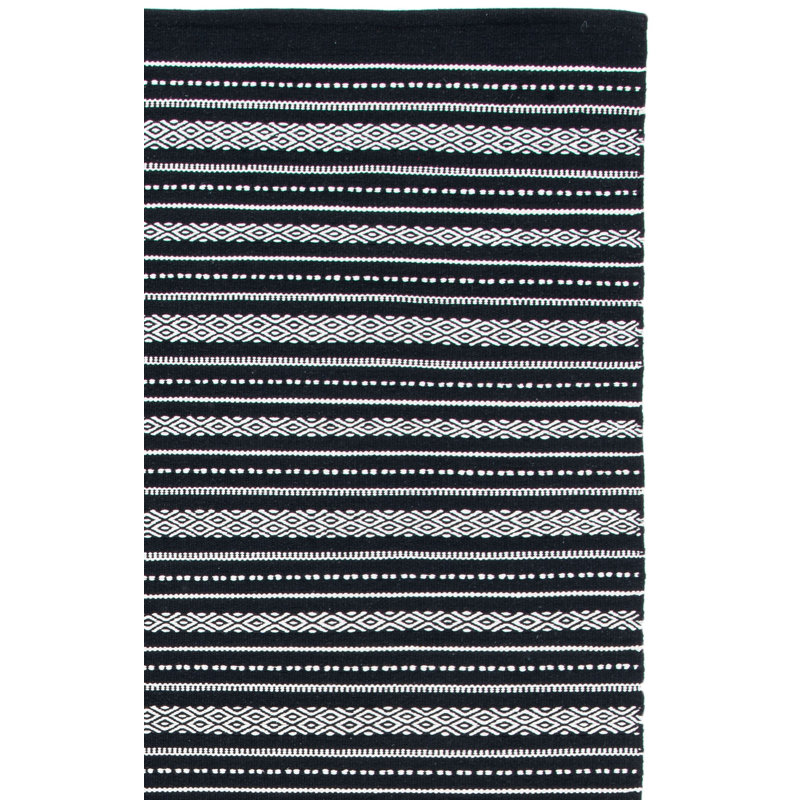 Spenser Flat Weave Cotton Striped Rug, Rectangle 3' x 5'