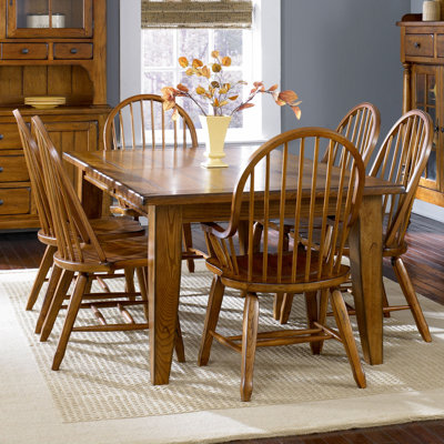 Opt 7 Piece Rectangular Leg Dining Table Set