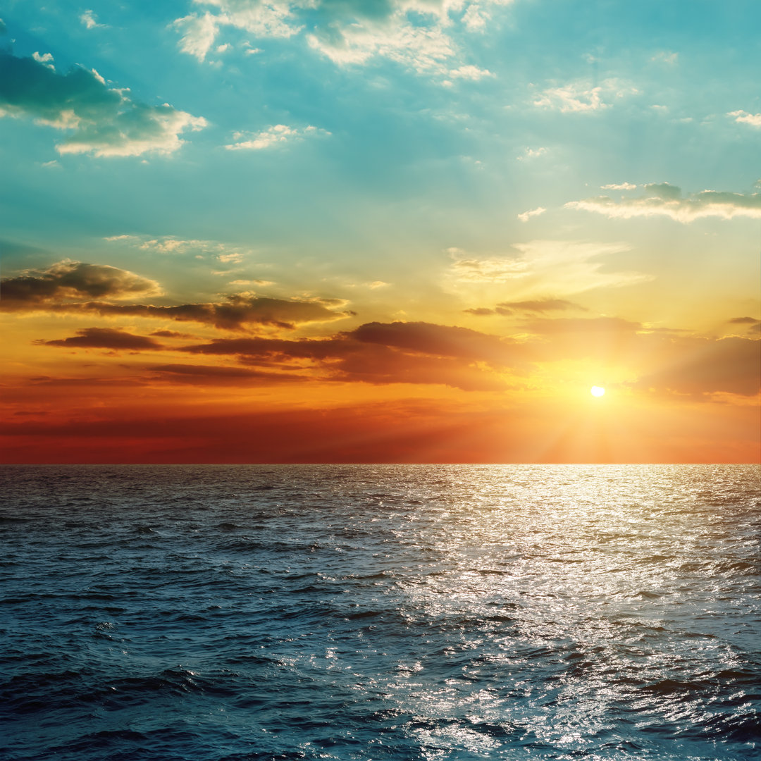 Sunset Over Sea - Wrapped Canvas Print