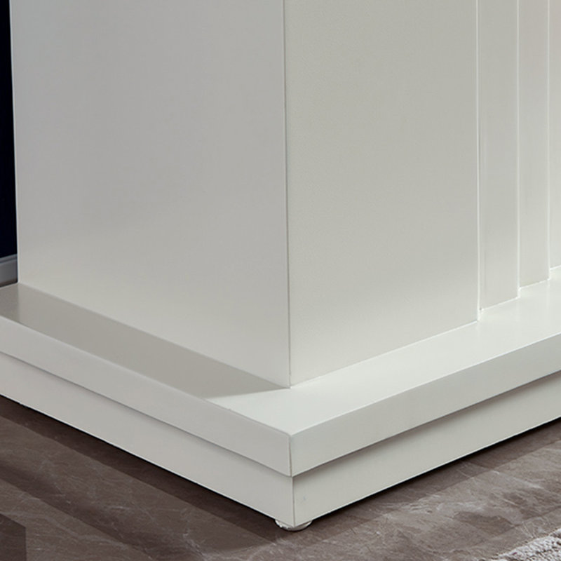 Foyer électrique blanc en bois massif, Blanc