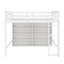 Lit mezzanine double avec 8 tablettes de rangement faciles d'accès et une échelle attachée-860340853