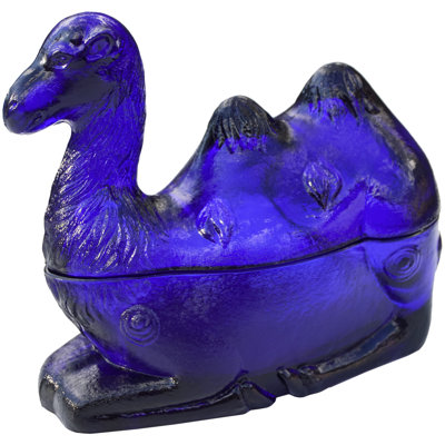 Bol décoratif en verre fait à la main en bleu / noir