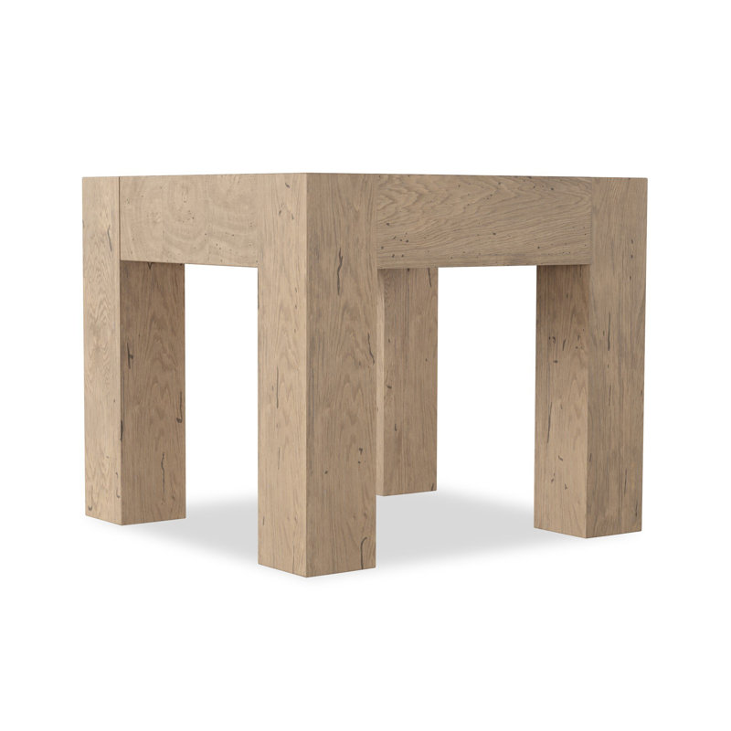Table de bout Rory, Whitewash Rustic Wormwood Oak