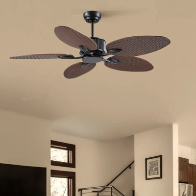 50" 5-Tropical Palm Leaf  outdoor Ceiling Fans With Remote And not Lights