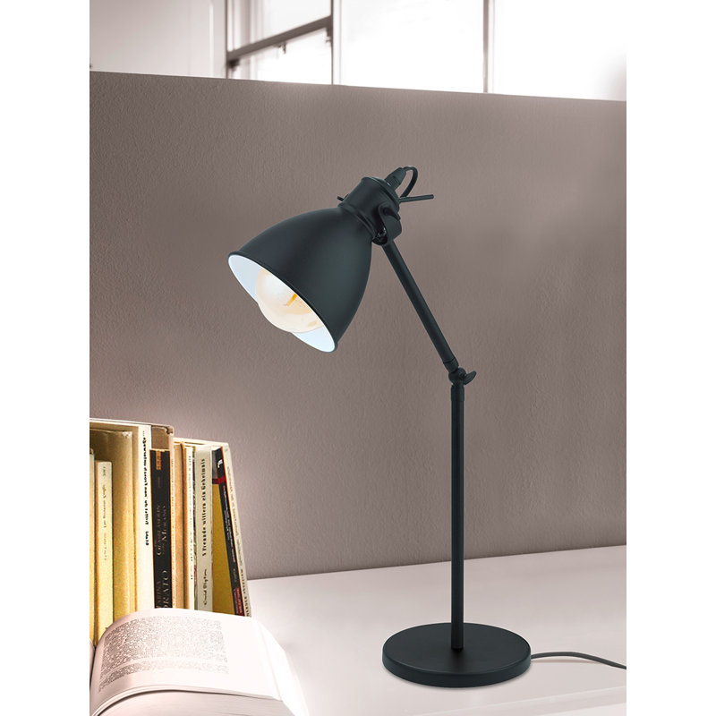 Lampe de bureau noire 17 po Marblehead, Blanc