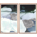 Quartz Diptych Ocean Painting by ZBC House Art