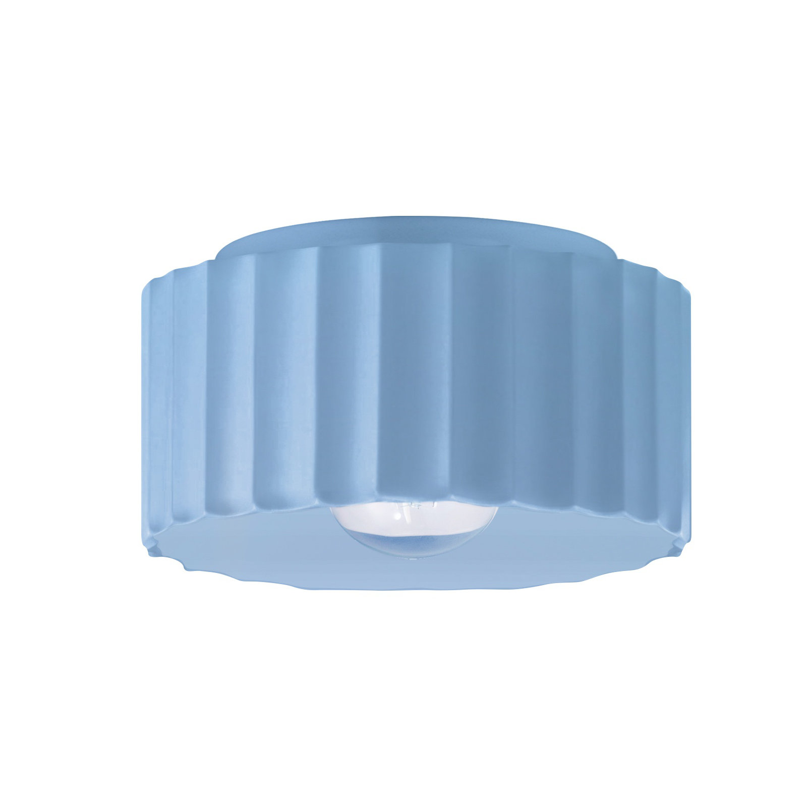 Colgate Single Light Ceramic Flush Mount, Sky Blue, 6.5" H x 10" W x 10" D