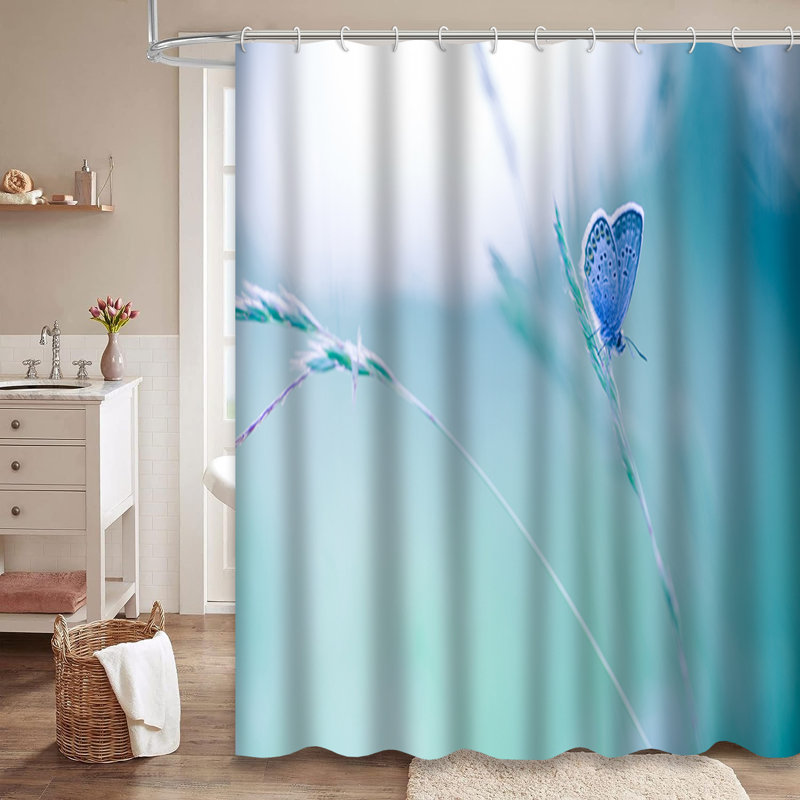 Rideau de douche avec 12 crochets Summer Meadow, L 72 po x l 72 po