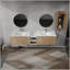 Meuble-lavabo mural 84 po avec lavabo et armoire latérale 84 po, portes à fermeture en douceur-1364819917
