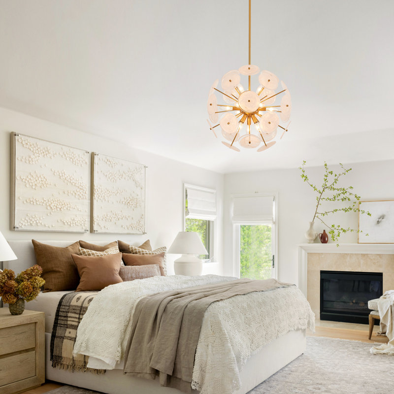 12-Light Dimmable Unique Glass Chandelier