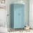 Metal Armoire Wardrobe Closet, 67" Tall Blue Lockable Wardrobe Cabinet with 2 Doors, Hanging Rod and Adjustable Shelves, Steel Clothing Storage Cabinet for Bedroom, Home, Cloak Room, Gym, Office-1404182221