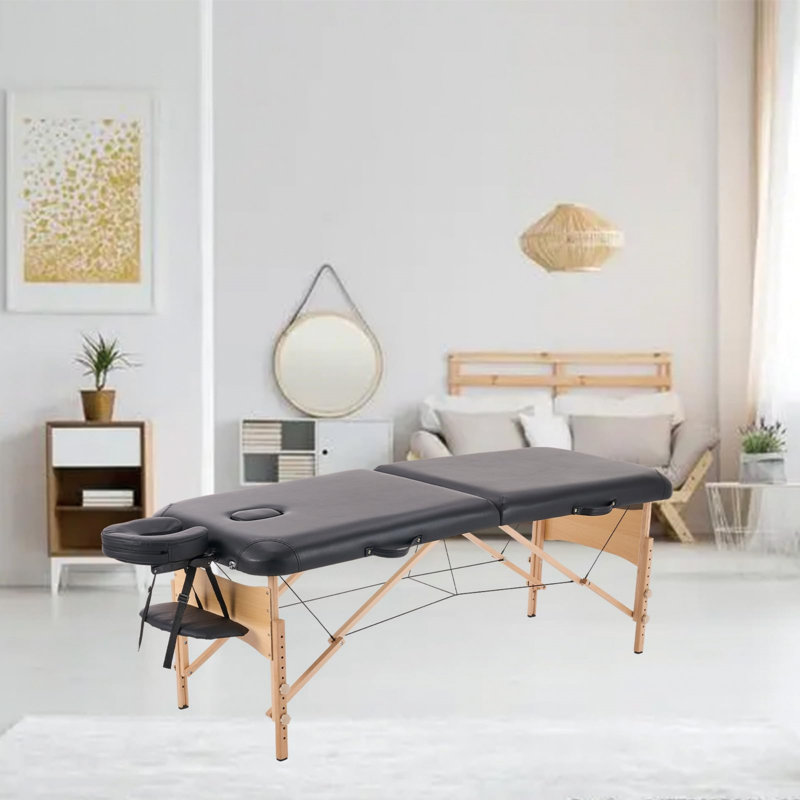 213.9cm Rectangular Adjustable Folding Table, Black, 85.6cm H x 213.9cm L x 70.1cm D
