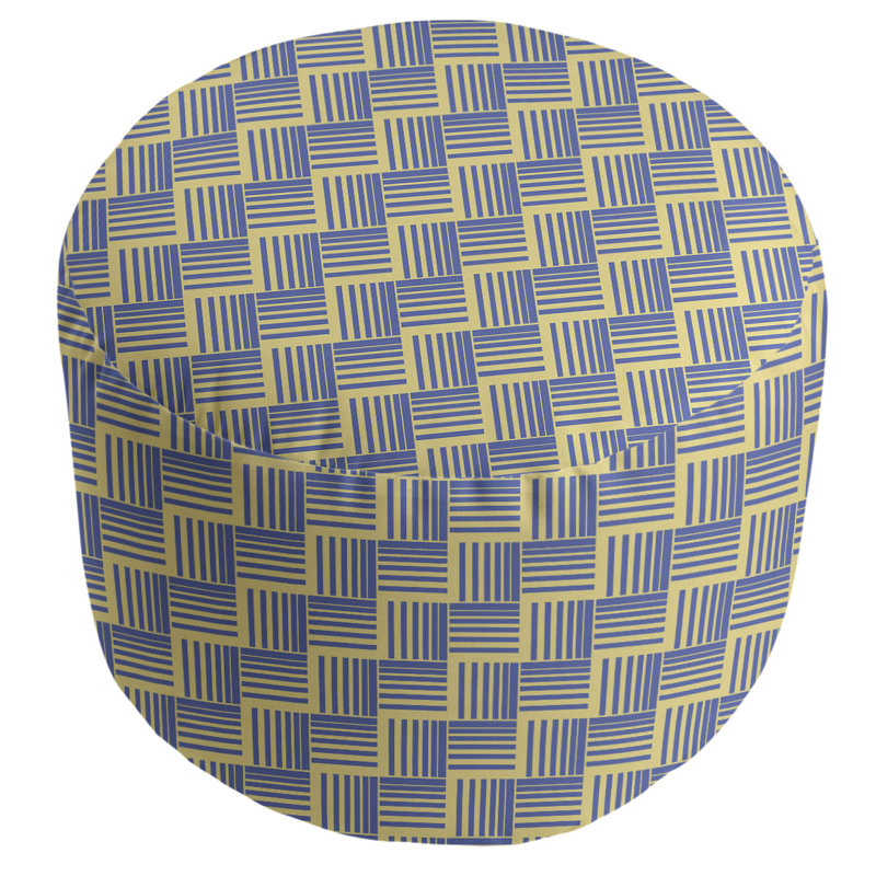repose-pieds à rayures classic basketweave, Jaune / bleu