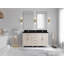 60 po Cambridge X P 22 po D Meuble-lavabo double en grain fin avec 2 po Quartz noir Calacatta