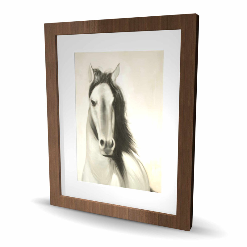 Graceful Horse - Beige Farmhouse, H 20 po x l 16 po, Brun