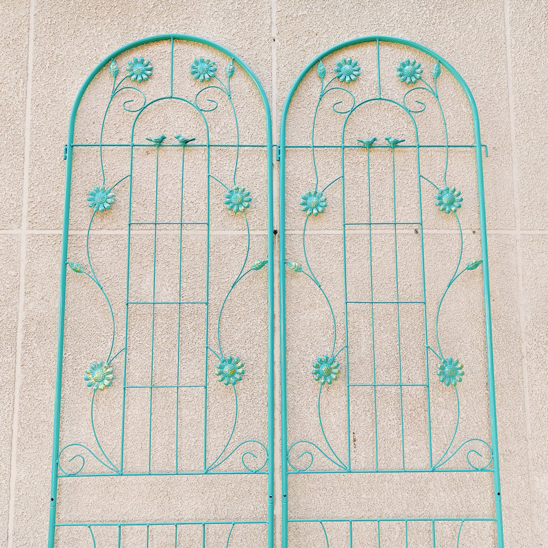 Paquet de 4 treillis de jardin en métal 86,7 "x 19,7" antirouille pour plantes grimpantes support de fleurs extérieur vert