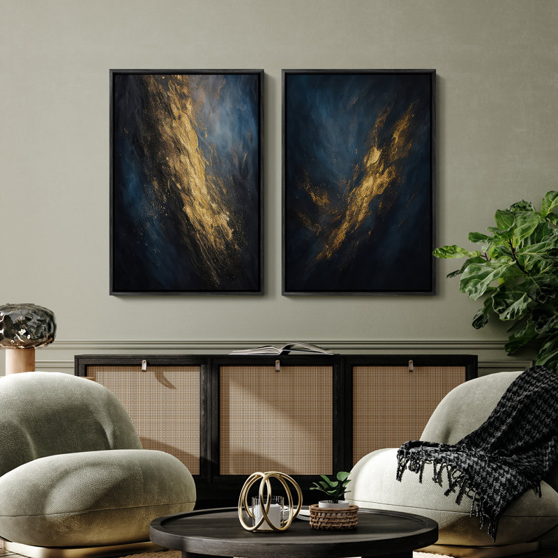 Art mural encadré, rétro, antique, classique pour chambre à coucher - 24 po x 36 po x 2 panneaux, H 36 po x l 24 po, Noir