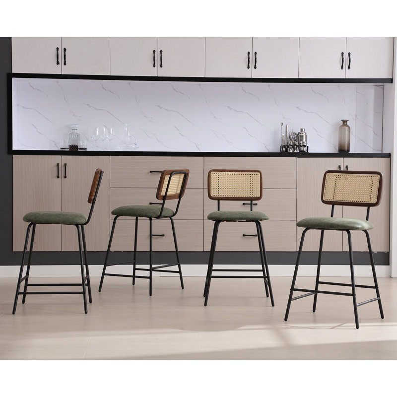 Latrinda Upholstered Counter Stool, Dark Green, 2