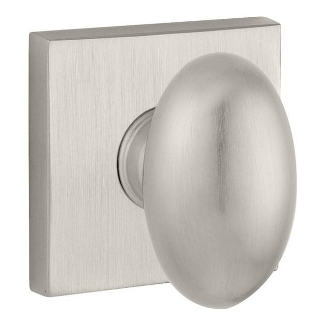 Ellipse Privacy Door Knob with Contemporary Square Rose Baldwin