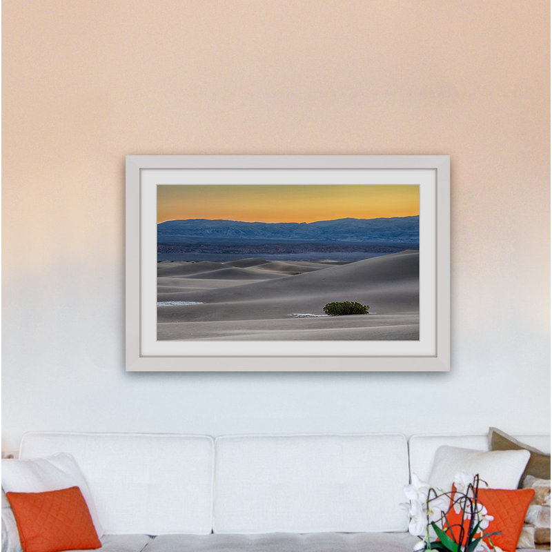 Rolling Sand Hills - Print, 41cm H x 61cm W x 3.81cm D, White, White Framed