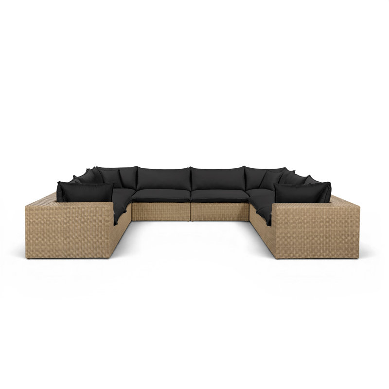 Canapé modulaire d'extérieur Cali, 6, Blane