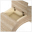 Table basse irrégulière avec plateau rabattable, rangement dissimulé et design moderne pour des espaces de vie compacts