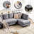 95" Upholstered L Shaped Sofa Modern Sectional-926521334