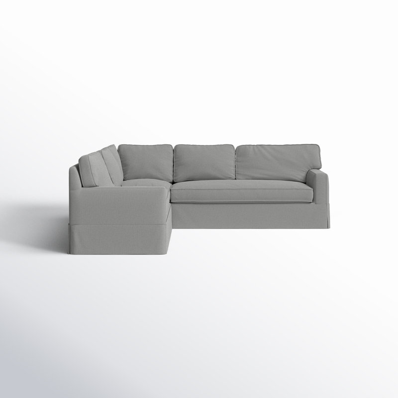 Taylor 5-Person L-Shaped Striped Sectional, Bayou Light Gray Canvas