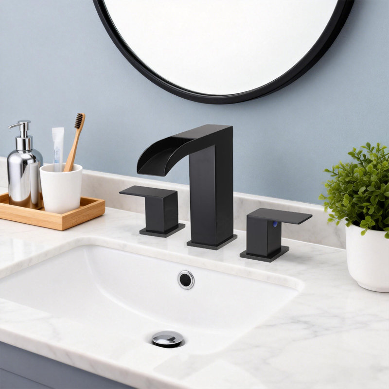 Modern 2 Handle Waterfall Bathroom Faucet
