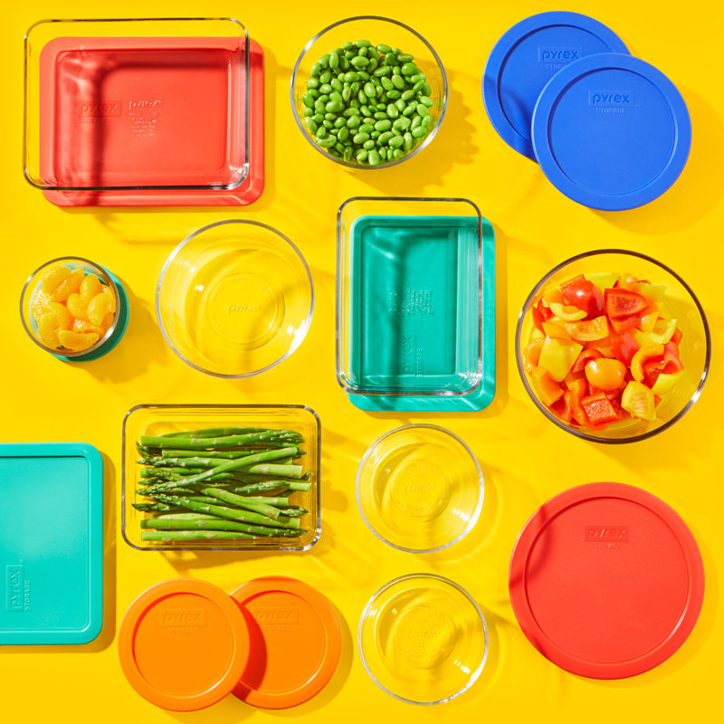 Pyrex 9-Pack Glass Food Storage Container Set with Lids, Mixed Sizes