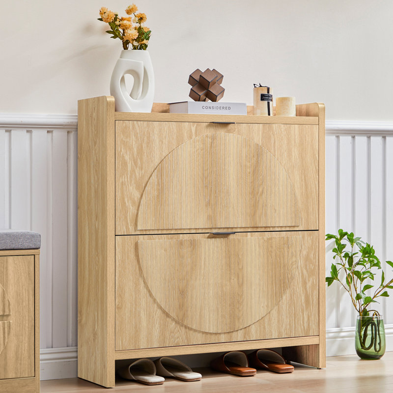 12 Pair Shoe Storage Cabinet, Yellow