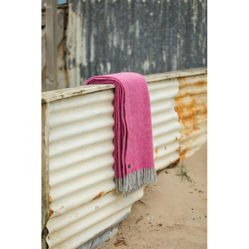 Lifestyle Boa Throw Blanket with Fringe, Pink
