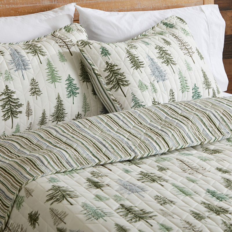 Truckee Full/Queen Gray Microfiber Reversible Quilt Set