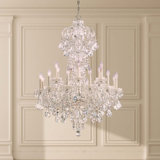 Olde World 23 Light 36in x 52in Chandelier in Silver with Clear Heritage Handcut Crystals