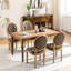 Chaise de salle à manger de style français avec garniture cloutée