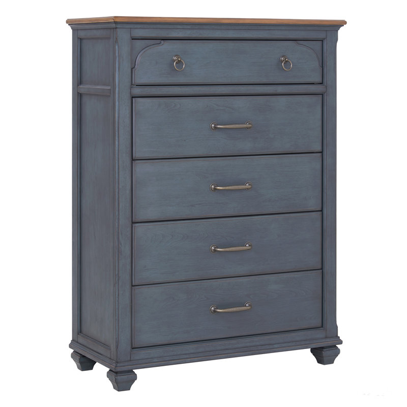 Commode charmante et pratique à 5 tiroirs pour rehausser et organiser la chambre à coucher
