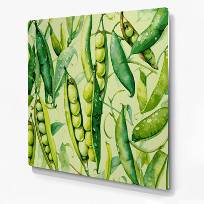 Légumes, haricots de Lima, art mural en métal vert frais
