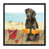 Toile avec cadre noir patiné